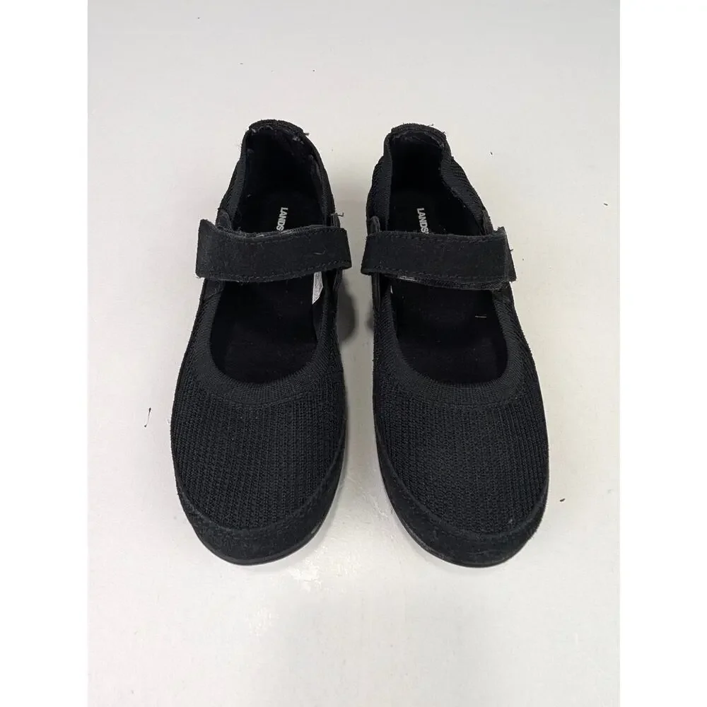 Lands' End Girls 2 Black Mary Jane Style Flats